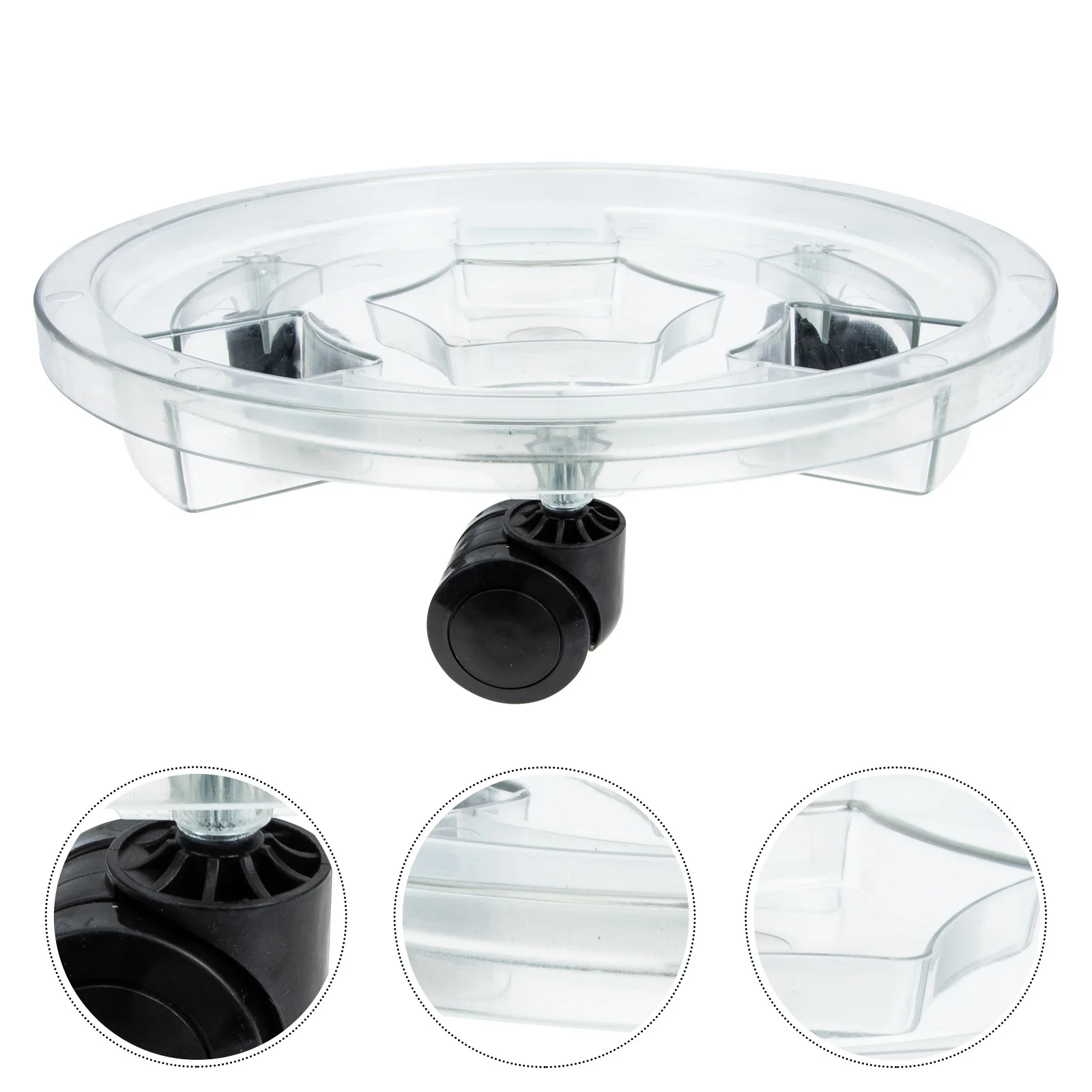 

Indoor Plants Removable Flower Pot Base Tray Wheels Flowerpot Cart Planter Bottom Stand