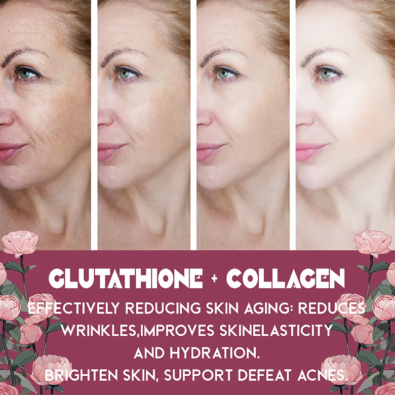 Glutathione Gummies - Promotes Healthy Skin and Youthful Appearance Hydrolyzed Collagen Supplement，Improve Dullness