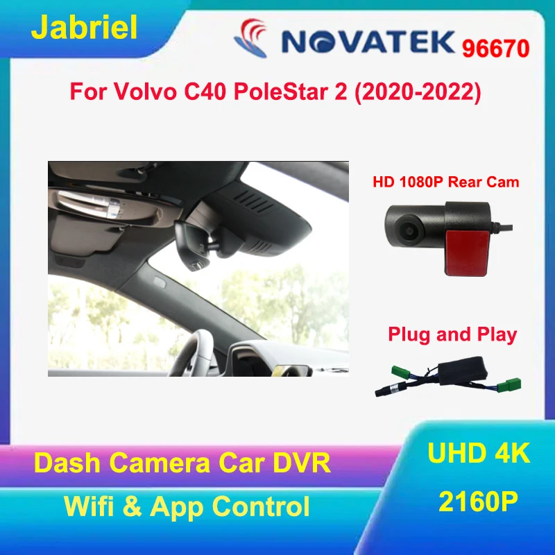 UHD 4K Dash Cam For PoleStar 2 2020 2021 2022 Car DVR 2020 2021 2022 For Volvo C40 PoleStar 2 High quality 2160P Video Recorder