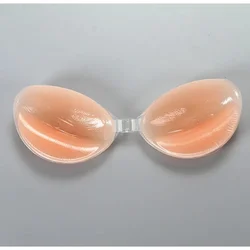 Backless Thick Massage Cup Sticky Bra Self-Adhesive Invisible Silicone Woman Push Up Bust Front Closure Gel