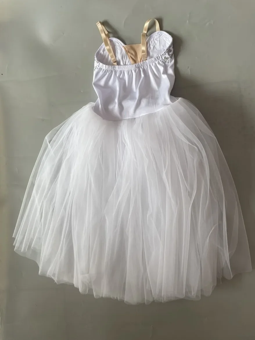 Girls Women Romantic Tutu Tulle Children Ballet Dress White Swan Dance Stage Performance Costumes Girl Adult Ballerina Dress