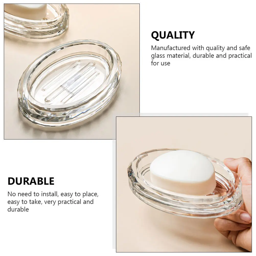 

2 шт. прозрачных подставок для мыла, настольный держатель для мыла, стеклянный лоток-органайзер, современный стиль, товары для дома, аксессуары для ванной комнаты