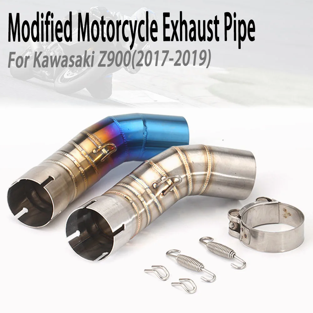 

Modified Moto Stainless Steel Mid-section Exhaust Pipe Suitable for Kawasaki Z900 Modified Half-blue Mid-section(2017-2019)
