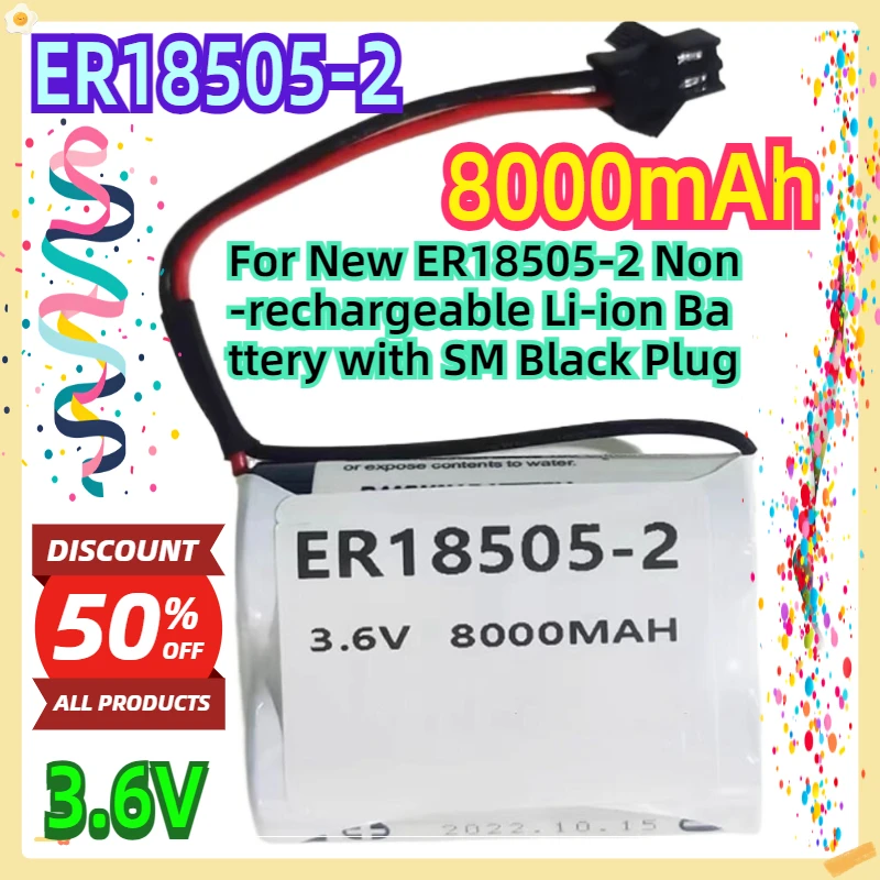 

For New ER18505-2 3.6V 8000mAh Non-rechargeable Li-ion Battery with SM Black Plug