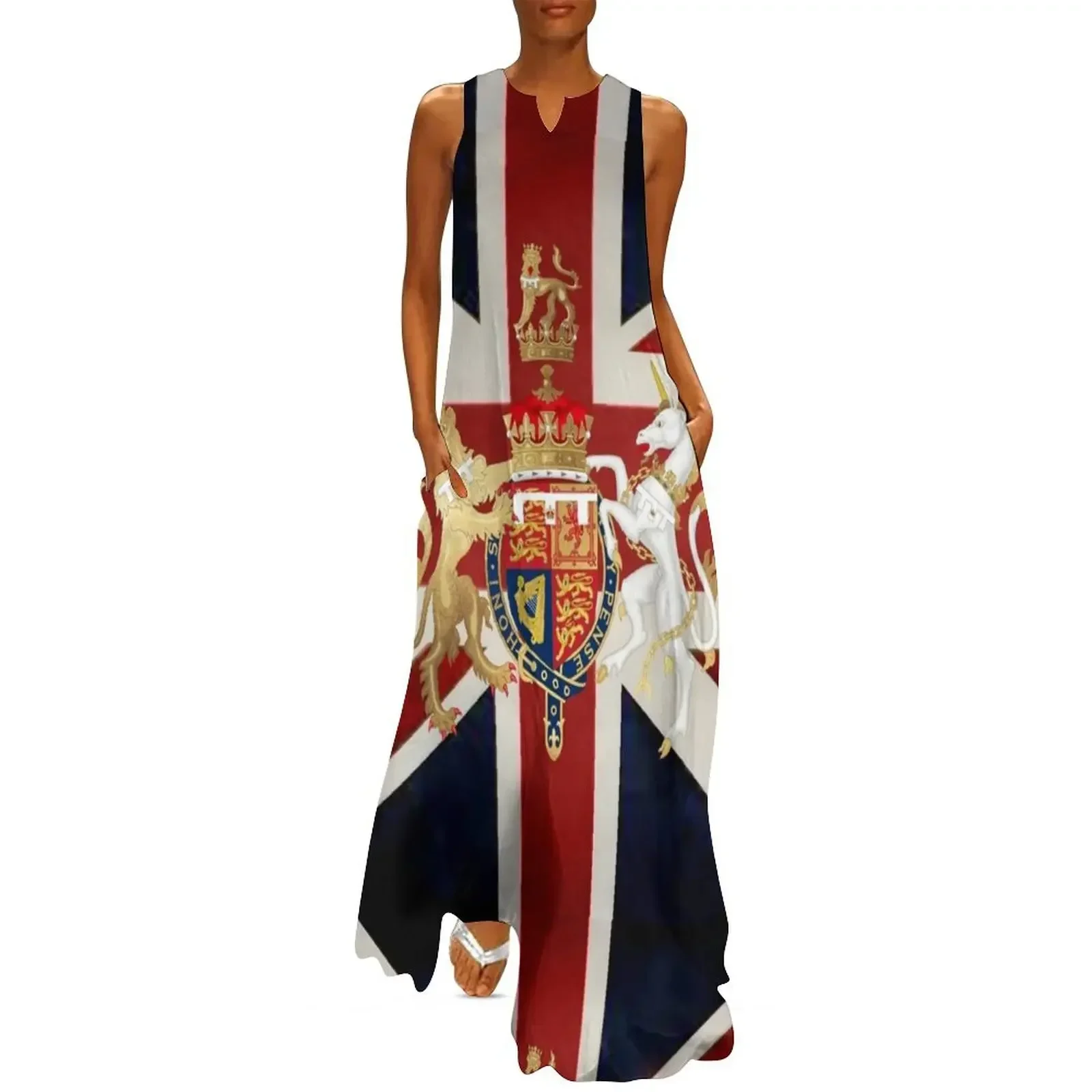 

Union Jack with Windsor Insignia Long Dress Party dresses luxury evening dress woman for wedding women's fashion dresses Dress