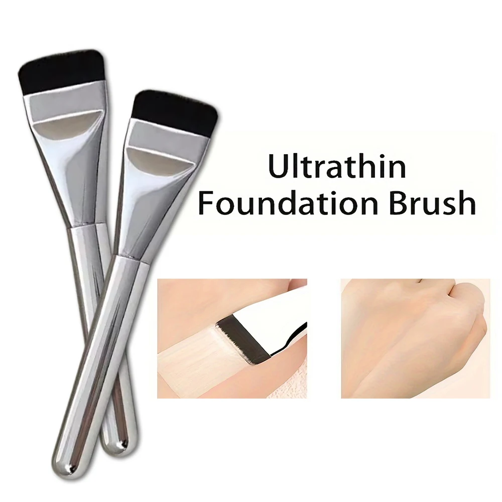 2PC Ultra Thin Foundation Brush Lightweight Face Contour Brush Flat Head Facial Mask Brush Blending Foundation Cream Makeup Tool