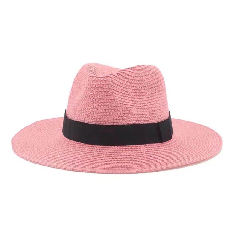Große Größe 56-58 59-60 cm Neue Natürliche Panama Stroh Hut Sommer Männer Frauen Breite Krempe strand UV Schutz Fedora Sonnenhut Großhandel – Detail 30