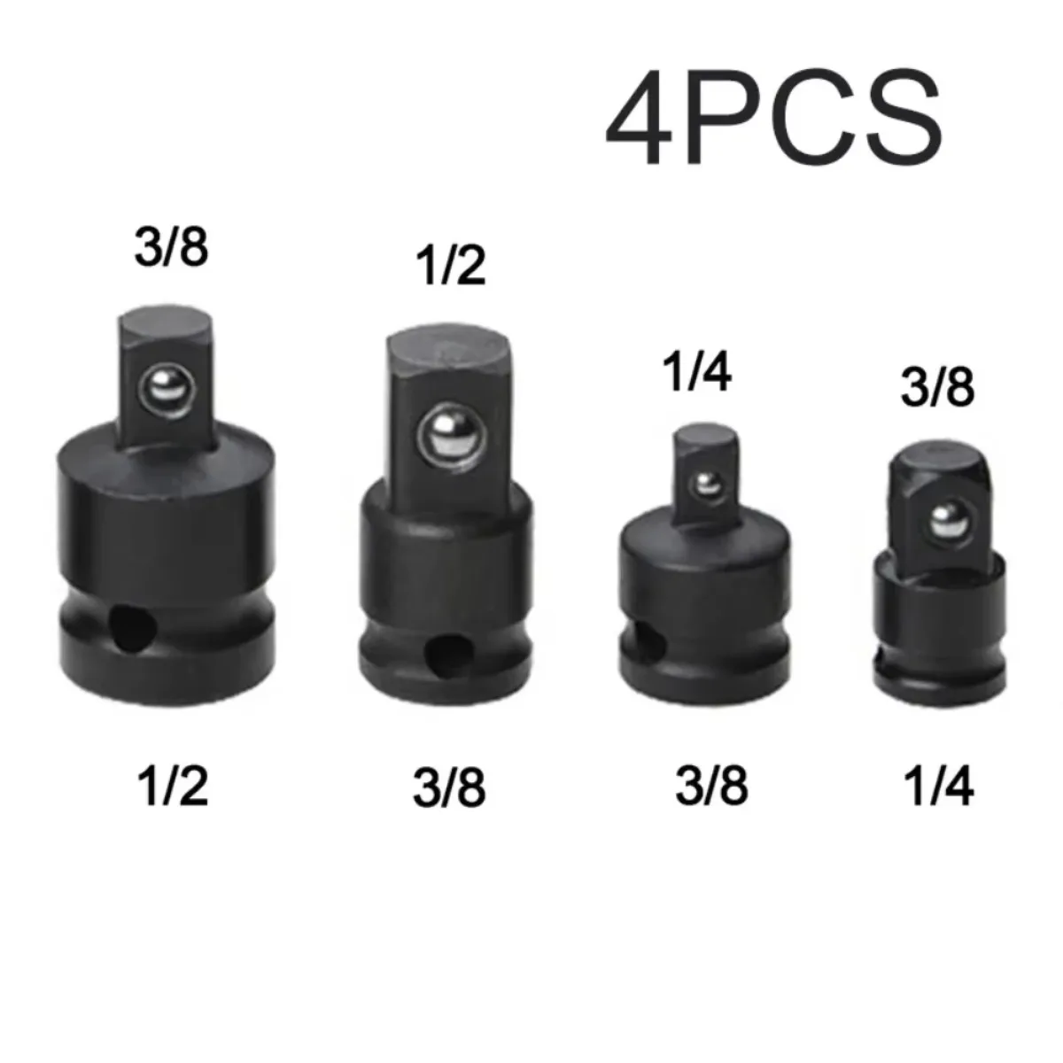 4PCS Socket Adapter Set 1/2 To 3/8 3/8 To 1/4 Impact Drive Converter Tools Uses For Auto Repair And Hardware Maintenance