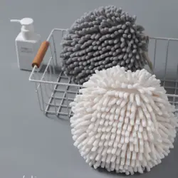 Chenille towel quick drying soft kitchen bathroom hanging ring small towel ball absorbent Microfiber towel