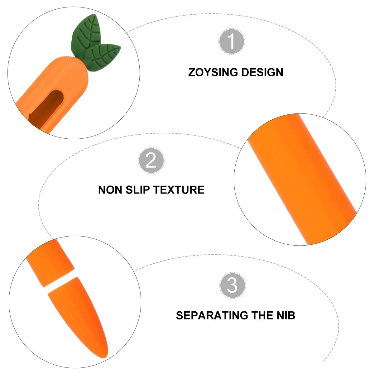 스타일러스 펜 커버 당근 모양 실리콘 보호 케이스 펜슬 2용 부드러운 실리콘 그립 미끄럼 방지 스크래치 저항 스타일러스