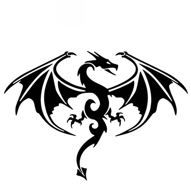 

Mythical Dragon Cartoon Animal Stickers High Quality Car Decals Personalized Pvc Waterproof Decals Black/white, 18cm*12cm