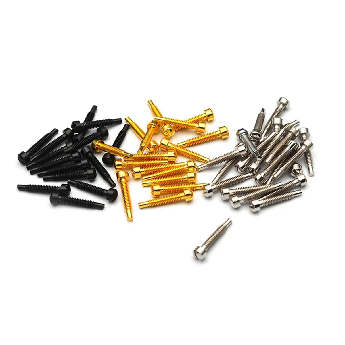 A72Z 50pcs Pickup Metal Pins-One Word-Closing 3x21MM/5.0MM (Diameter 3.0MM) Guitar Pickup Parts Screw Rods Silver