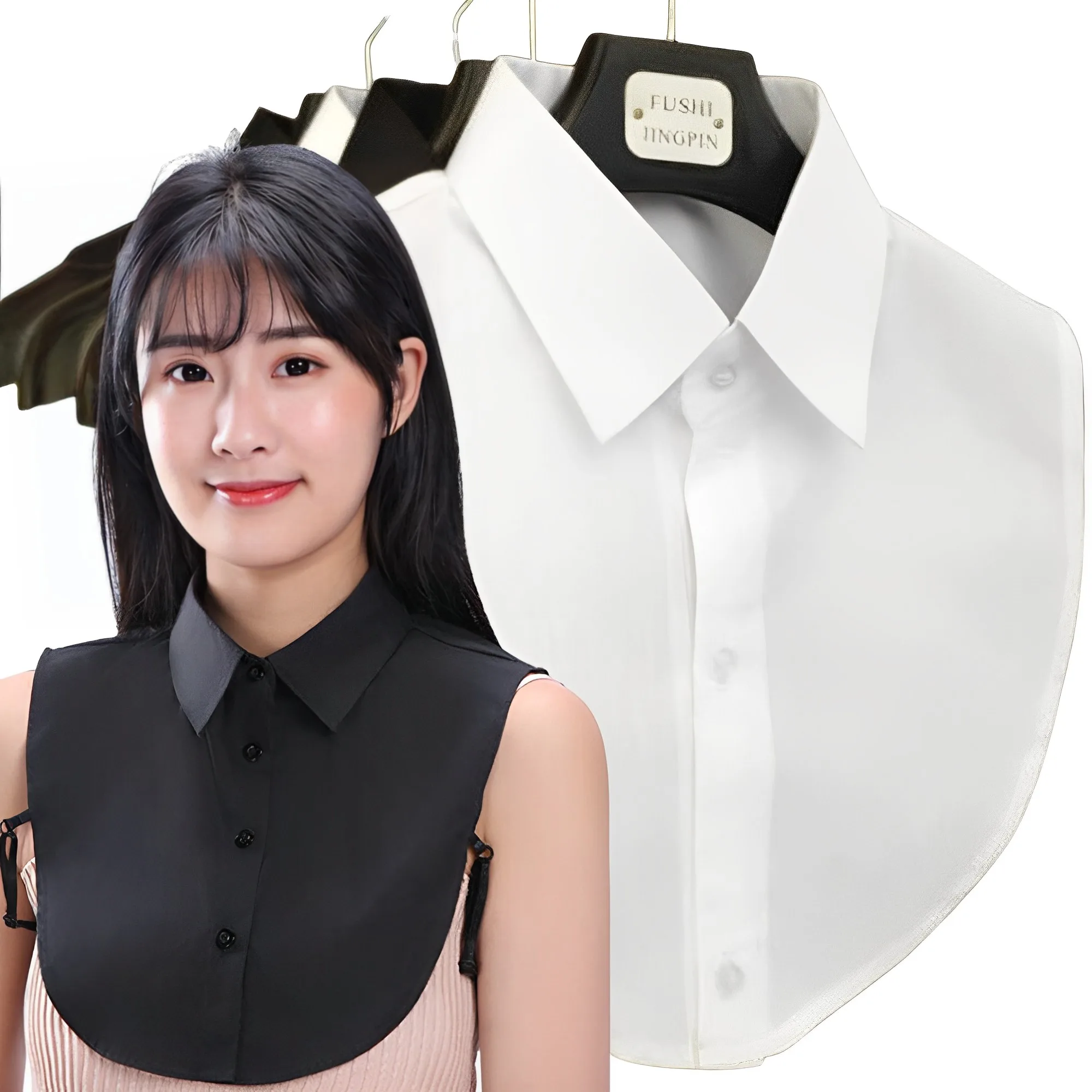 Fake Collar for Shirt Detachable Collars Solid Shirt Lapel Blouse Top Shirt for Men Women Black White Clothes Shirt Accessories