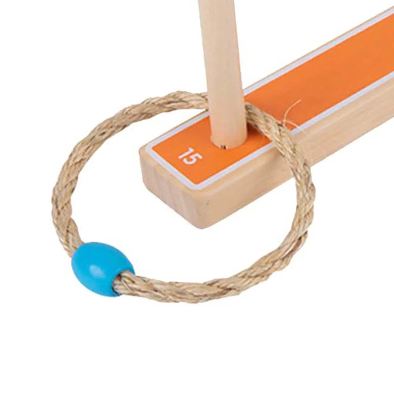 Backyard Lawn Ring Toss Game Wooden Columns Rope Rings for 1-4 Players Outdoor Competition