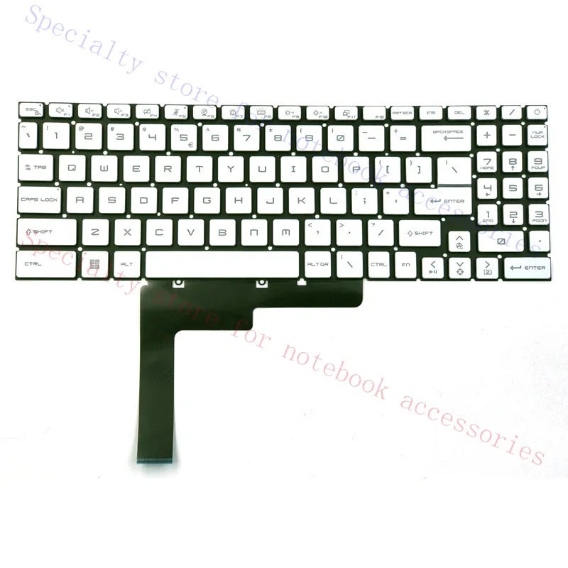 New For MSI Sword 15 A11SC A11UC A12VE A12UD Sword 17 A11SC A11UD A12UD A12UE A12VF MS-1585 US White Keyboard White Backlit