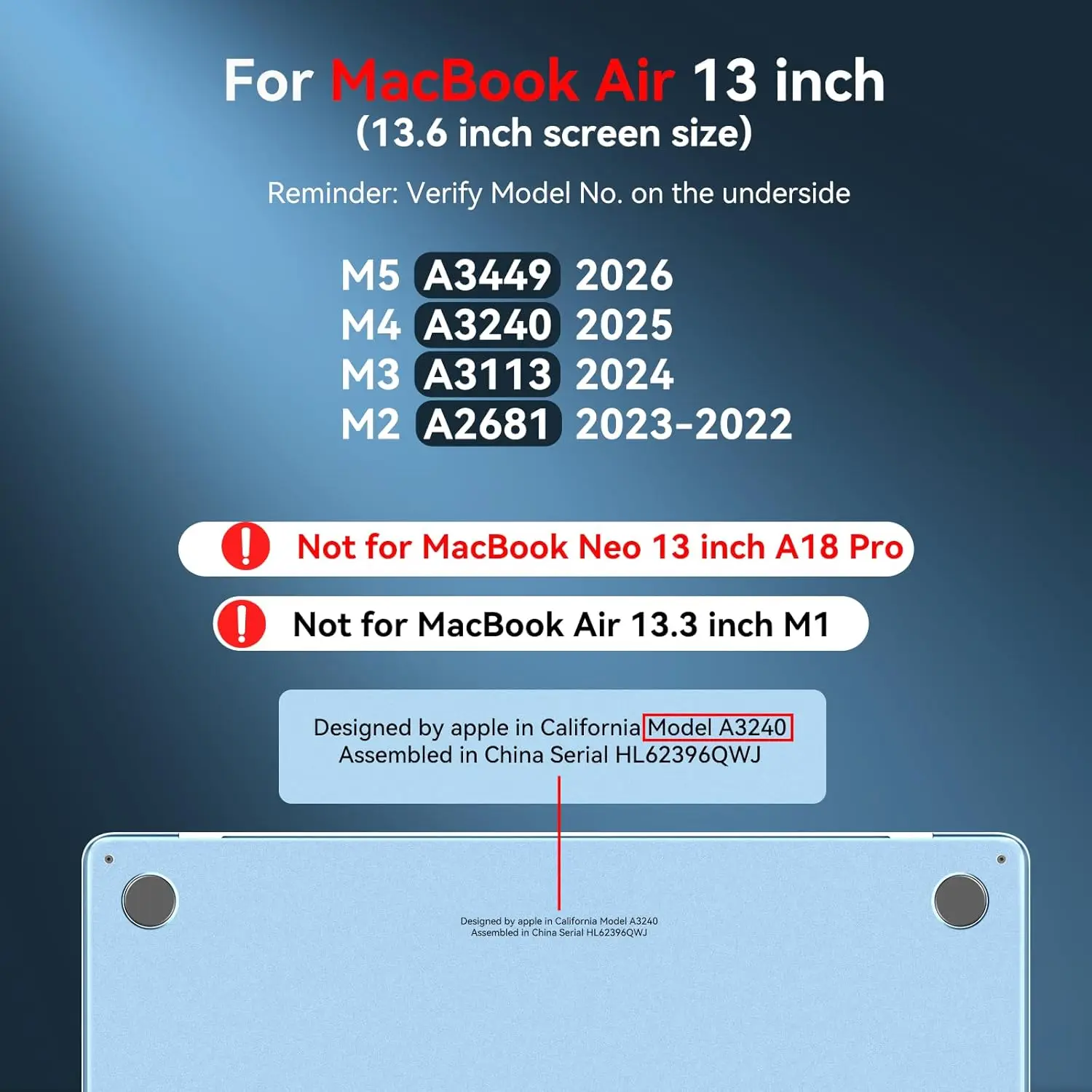 Thickened Edge Case For MacBook Air 13 inch, M5 M4 M3 M2 2026-2022 A3449 A3240 A3113 A2681, Ultimate Protection TPU Bumper