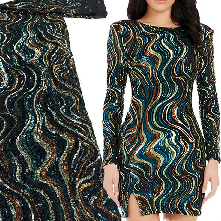 Tecido de malha macia com bord - Embroidery Beads avaliação e preço