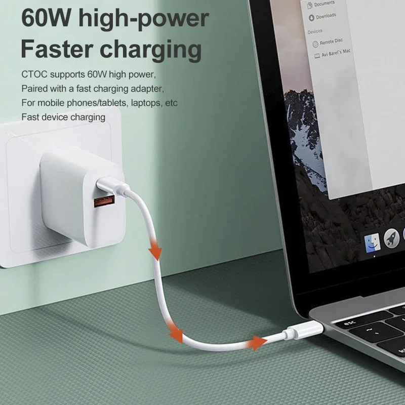 PD 60W Charer Cable Set Storage Box For iPhone 15 14 13 Pro Max Fast Charging Data Cable Case For Samsung S24 Xiaomi USB Adapter