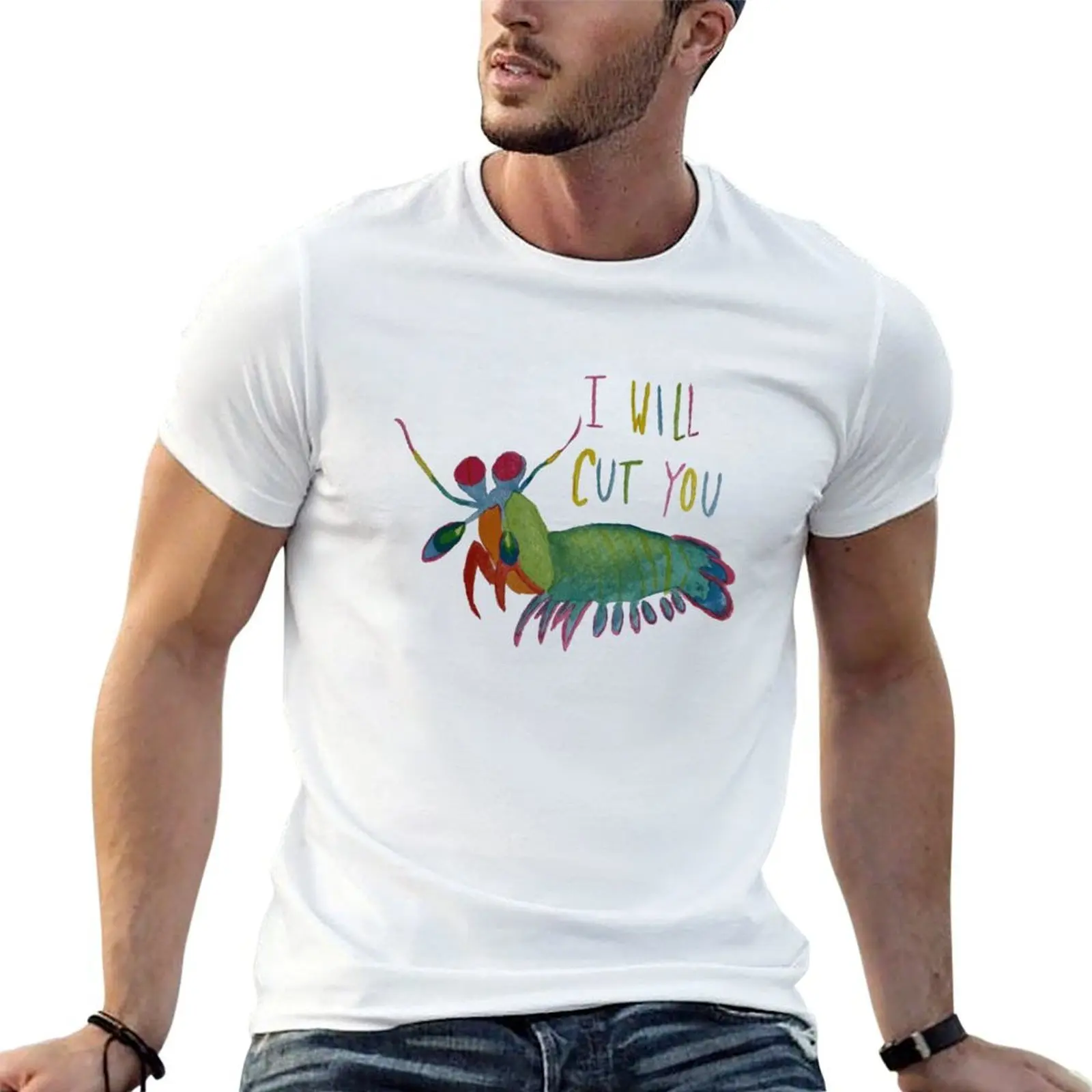 Mantis Shrimp Threat T-Shirt Funny t-shirt gifts for boyfriend plus size men clothing