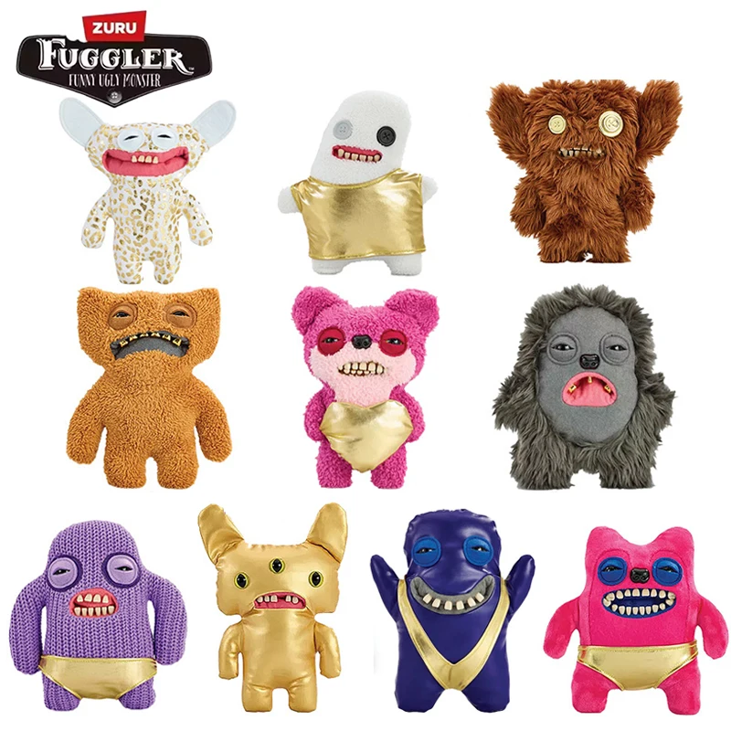 Fuggler Gold Fugglers Series Doll Ugly Kawaii Teeth Monster Cartoon Soft Plush Jewelry Doll Toy Friend Funny Christmas Hot Gifts