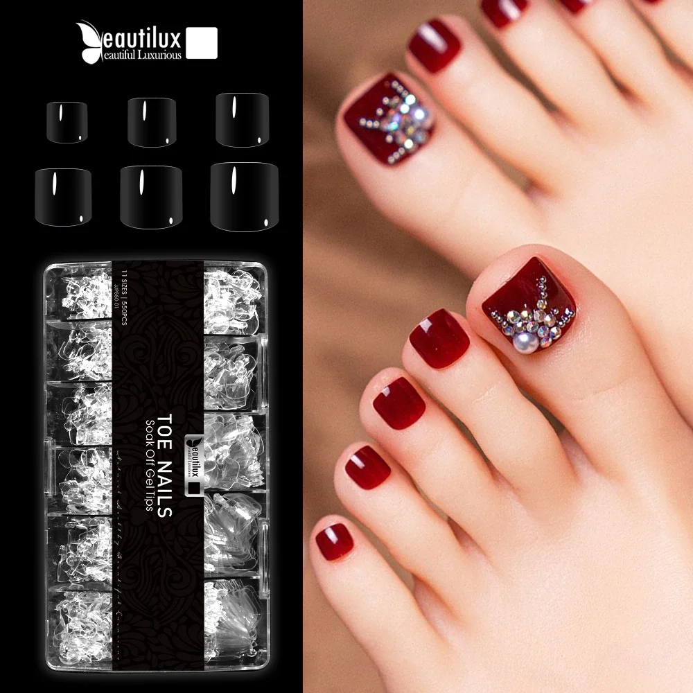 

Beautilux False Nails 552pcs/box Stiletto Almond Square Coffin French Fake Press On Soak Off Gel Nail Tips PMMA American Capsule