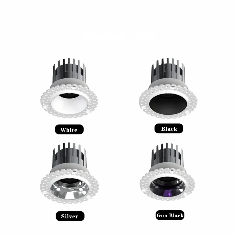 Frameless recessed LED ceiling lamp suitable for home living room without main lighting anti-glare downlight dimmable AC90- 260V