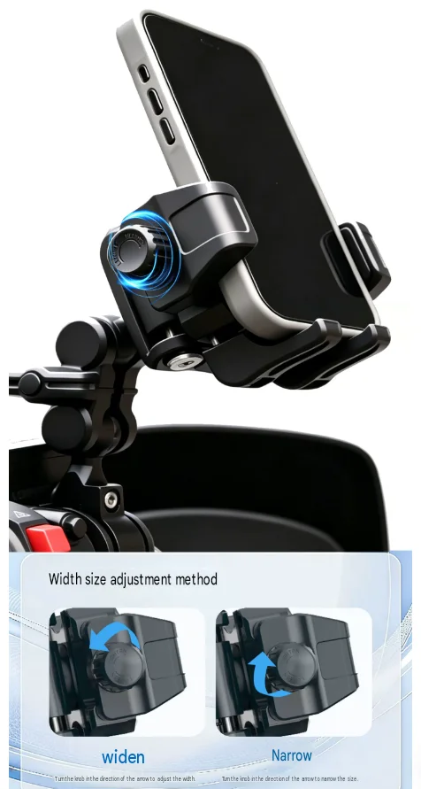 Shock‑Absorbing Universal Phone Holder For Motorcycle Bicycle E‑Scooter 720° Rotation Secure Handlebar Mount Riding Storage Acce