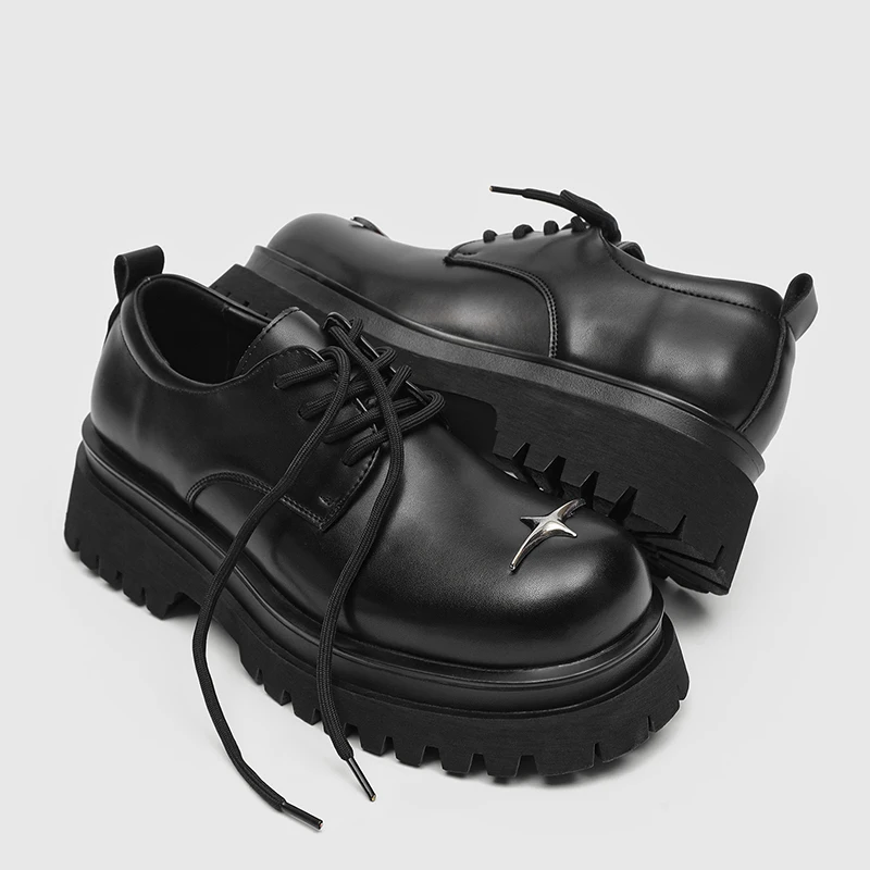 British Style Formal Men Shoes Black New Versatile Commuting Business Leather Shoes Niche High-end Men Sense Derby Shoes Men