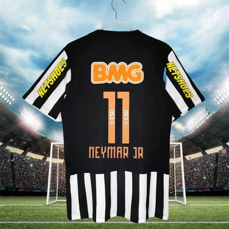 تي شيرت كرة القدم المطبوع من Santosi، تي شيرت ريترو نيمار لكرة القدم للرجال والنساء، تي شيرت عصري للرجال والنساء