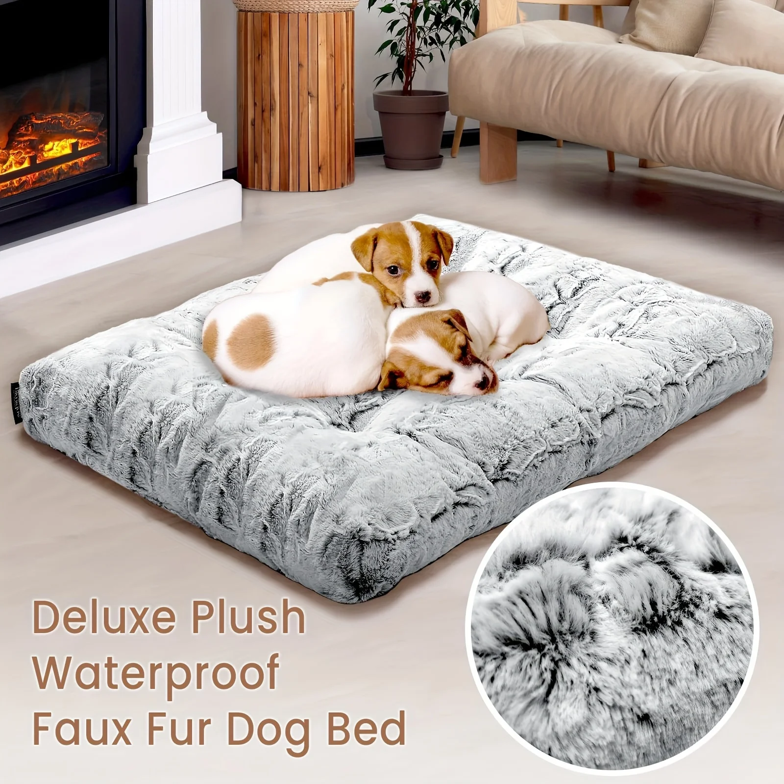 

Blunique Dog Bed Medium Size Dog, Gray Pet Beds for Medium - 30x22 Rectangle, High Quality & Washable, Calming Kennel Pillow