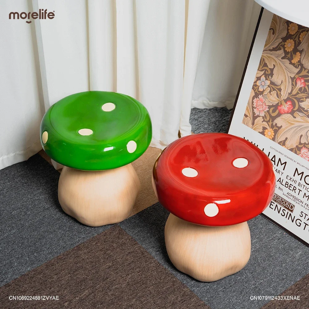 Decorative Furniture Creative Fun Mushroom Stools Chair Living Room Small Sofa Stool Shoe Changing Bench Footstool Ottoman Home