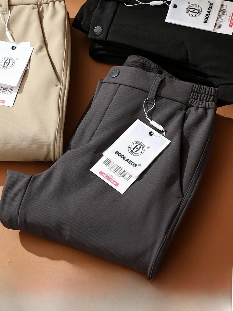 

High-End Thiened Fce Outdoor Men's Casual Long Pants Windproof Waterproof Autumn Winter Straight Leg Pants Comfortable Fit