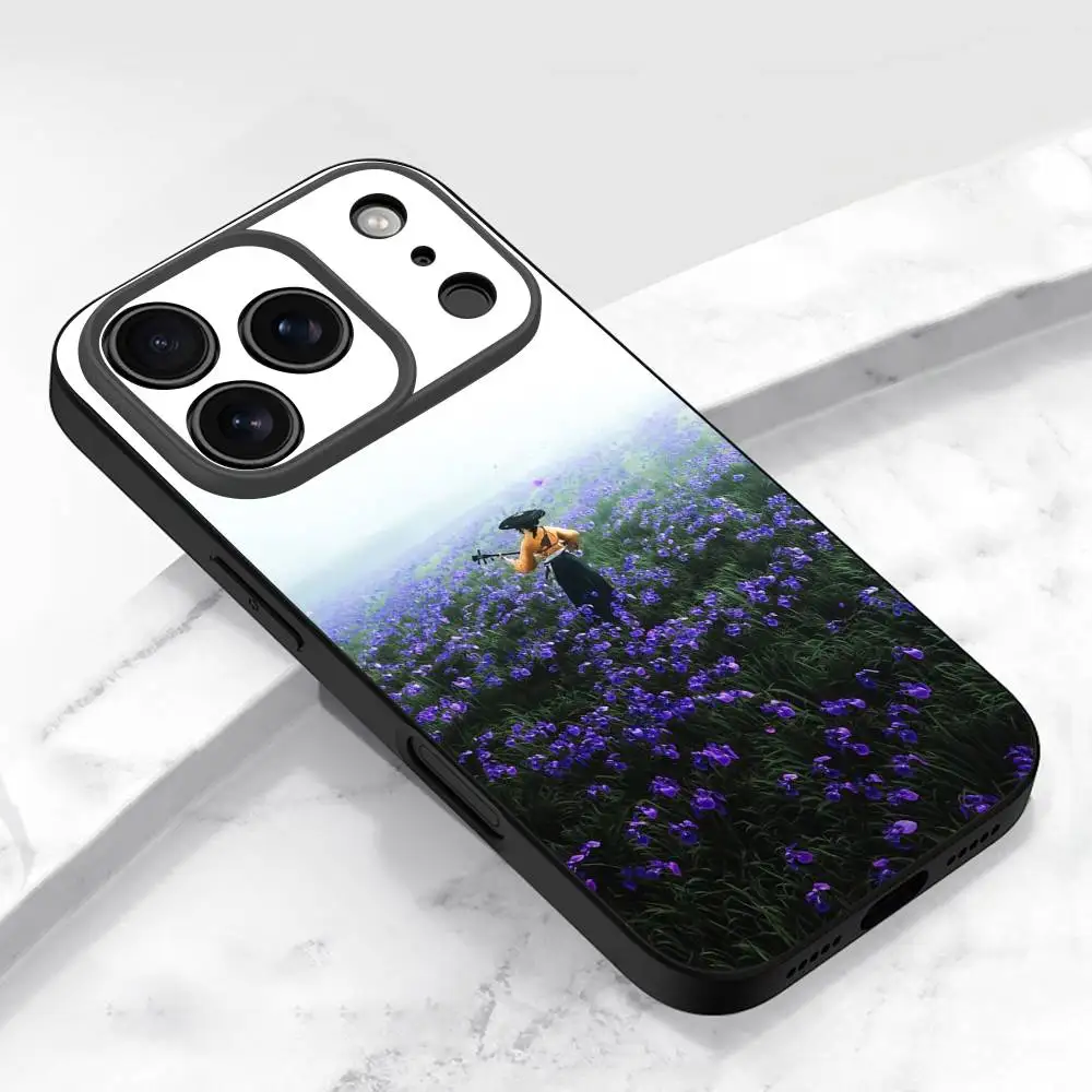 Capa de telefone G-Ghost of Yotei para iPhone 13,16,11,14,17,12,15,Plus,E,Air,Pro,Max,Mini capa protetora preta