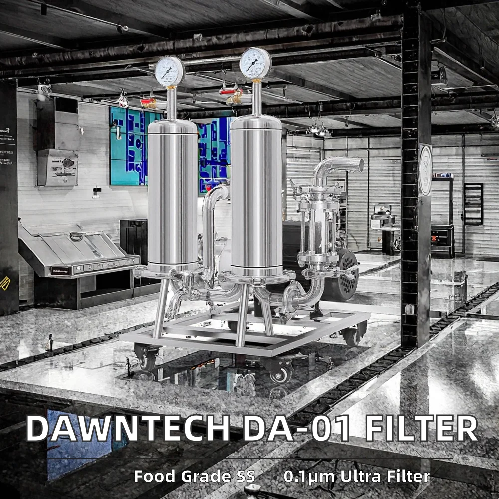 Wine Water Filter 0.1um Filtration 500kg/h Flow Rate Food Grade Stainless Steel 304 Whisky