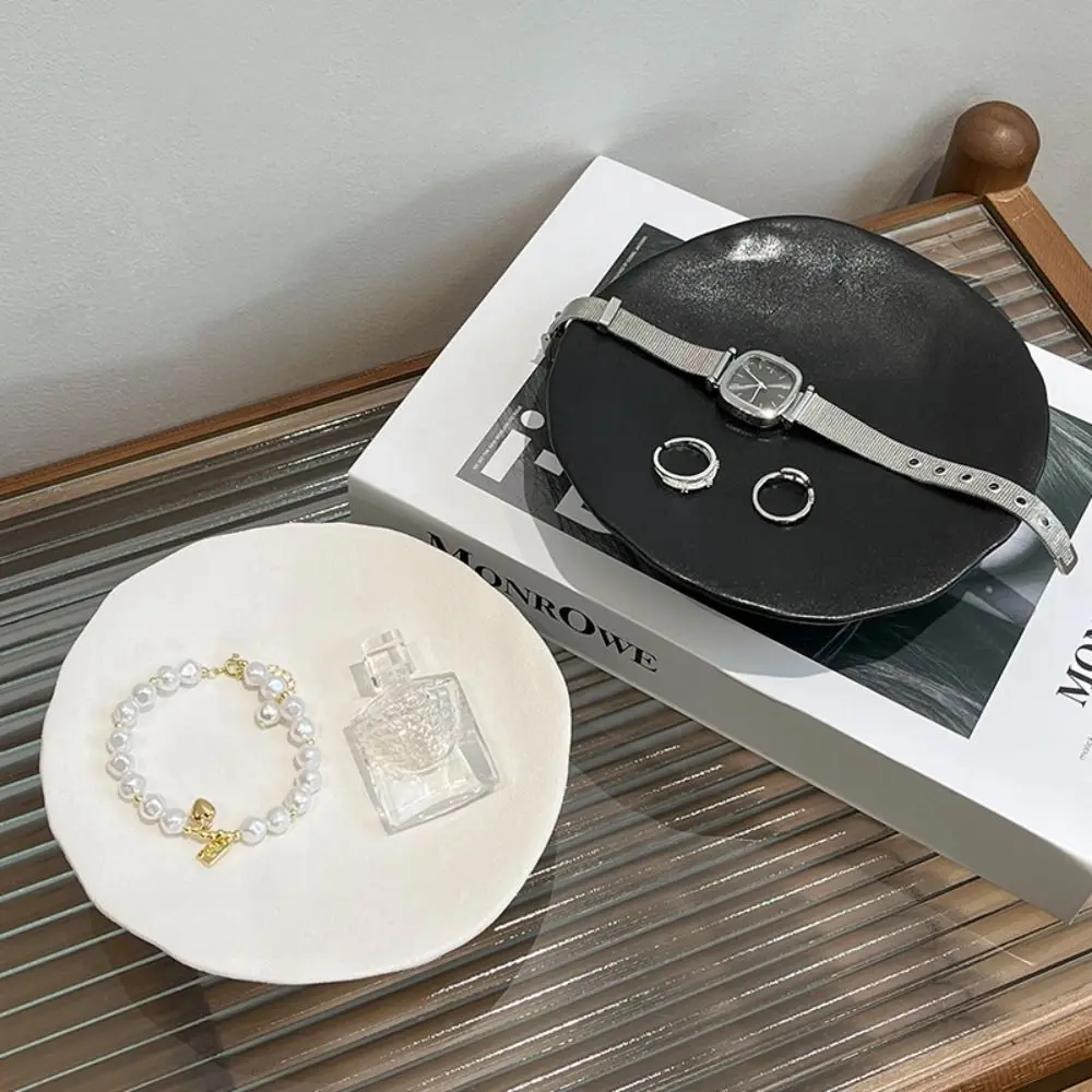 Ceramic Jewelry Storage Tray Irregular Creative Aromatherapy Candle Tray Multi-Function Simple Storage Plate Dessert