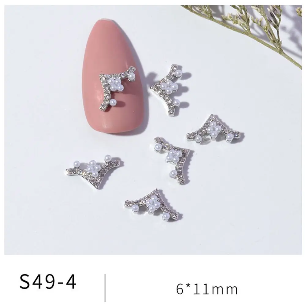 

Heart Bow Manicure Accessories Crystal Nail Art Decorations Alloy Pendant Chain Bow Nail Rhinestones Heart Nail Zircon Jewelry