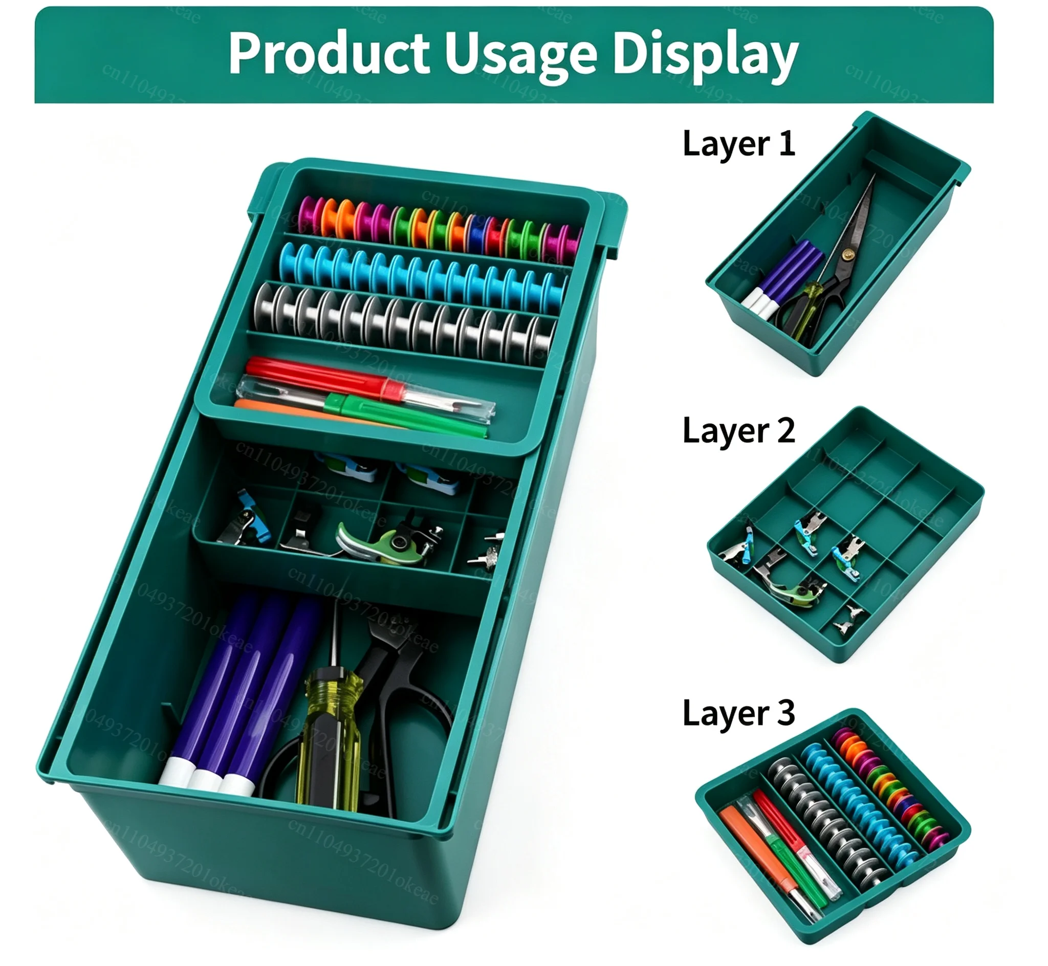 Under Desk Drawer Storage Box, Plastic Hidden Desk Organizer for Tools, Crafts and Office Supplies