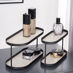 Nordic Oval Metal Iron Organizer INS Double Oval Entryway Storage Tray Desktop Perfume & Cosmetics Display Trays Home Decoration