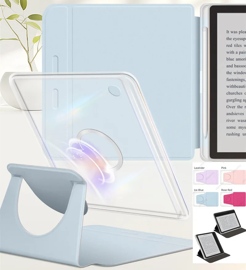 PU Leather Stand Case For Kobo Libra Colour 7'' E‑Reader Built‑in Pen Slot Magnetic Auto Wake Sleep Shockproof Protective Shell