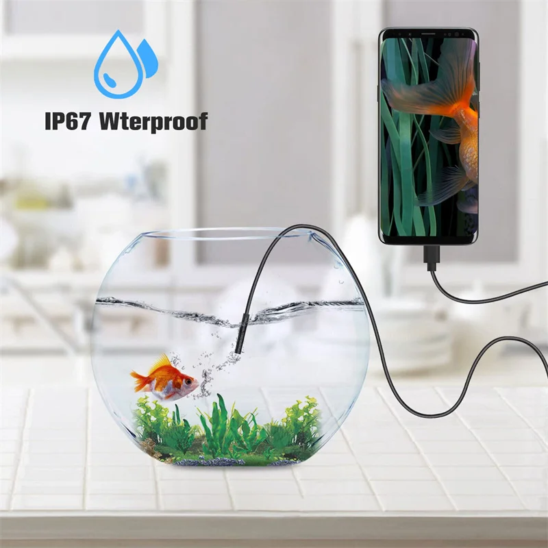 5.5MM Android Endoscope Camera 3 IN1 Micro USB Type C Borescope Mini Camera Waterproof LED Car Inspection For HUAWEI XIAOMI PC - view 5