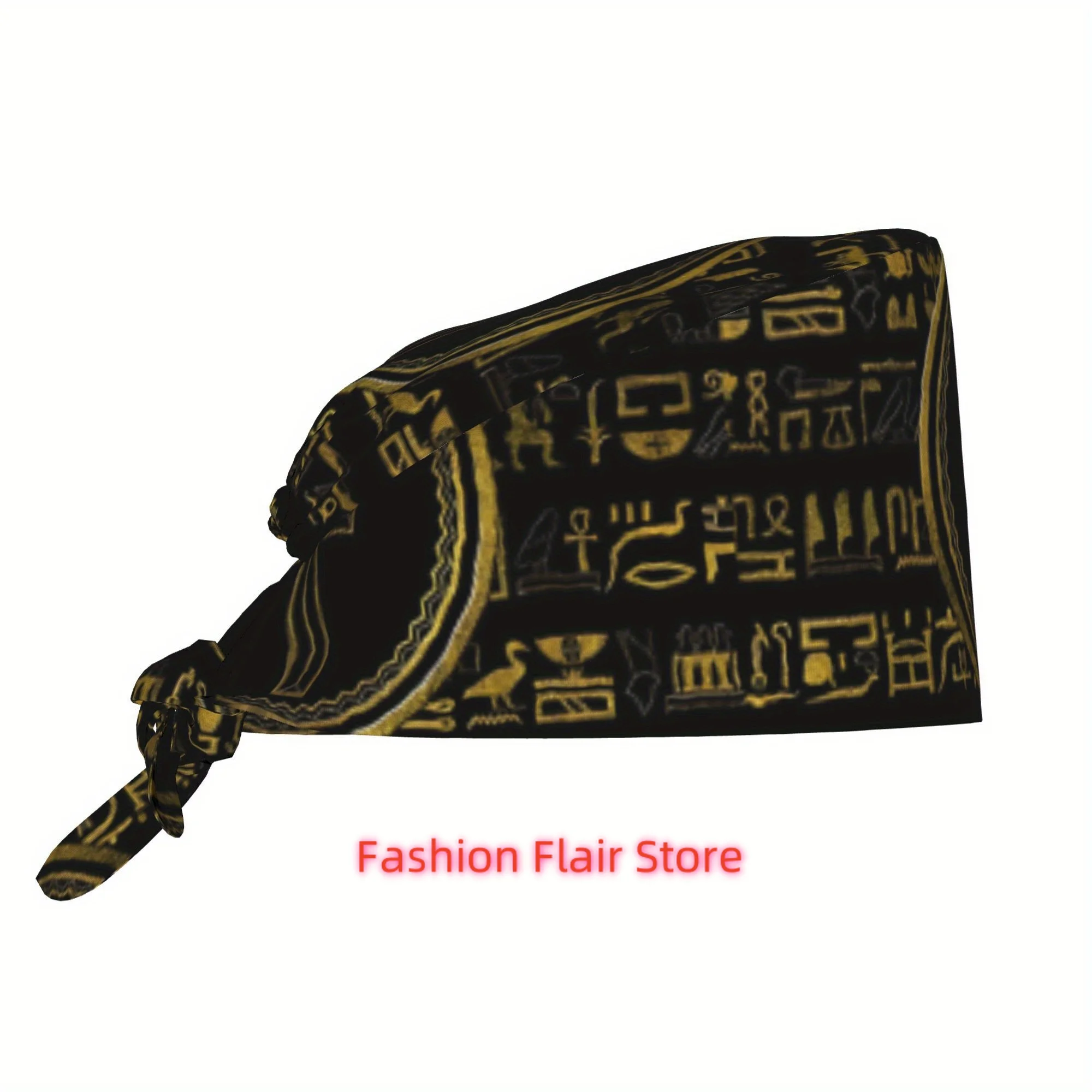 Adjustable Lightweight Work Cap Featuring The Golden Egyptian Ankh Cross Symbol, Designed for Both Men And Women, with a Lace-Up