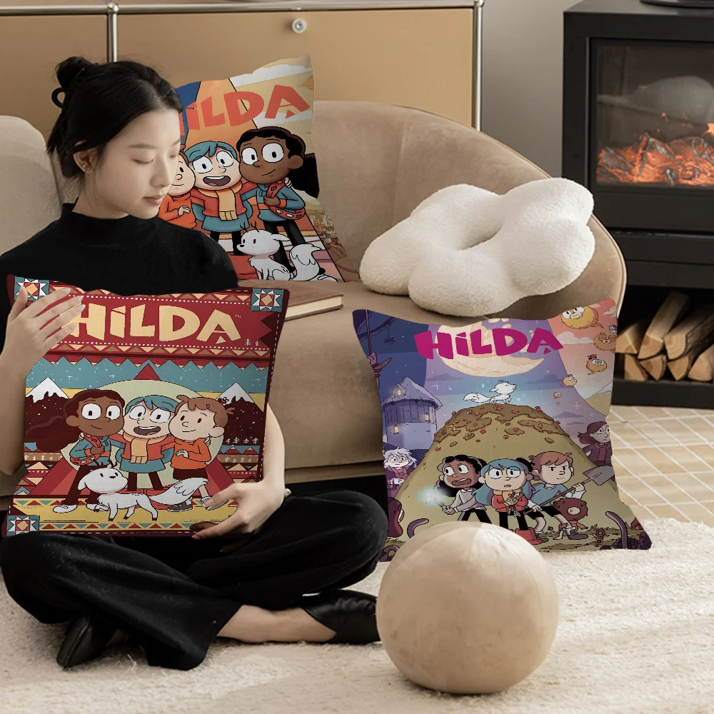 Animated TV Series H-Hilda Pillow Cushion Cover Pillowcase Living Room Sofa Home Decor Customized #1