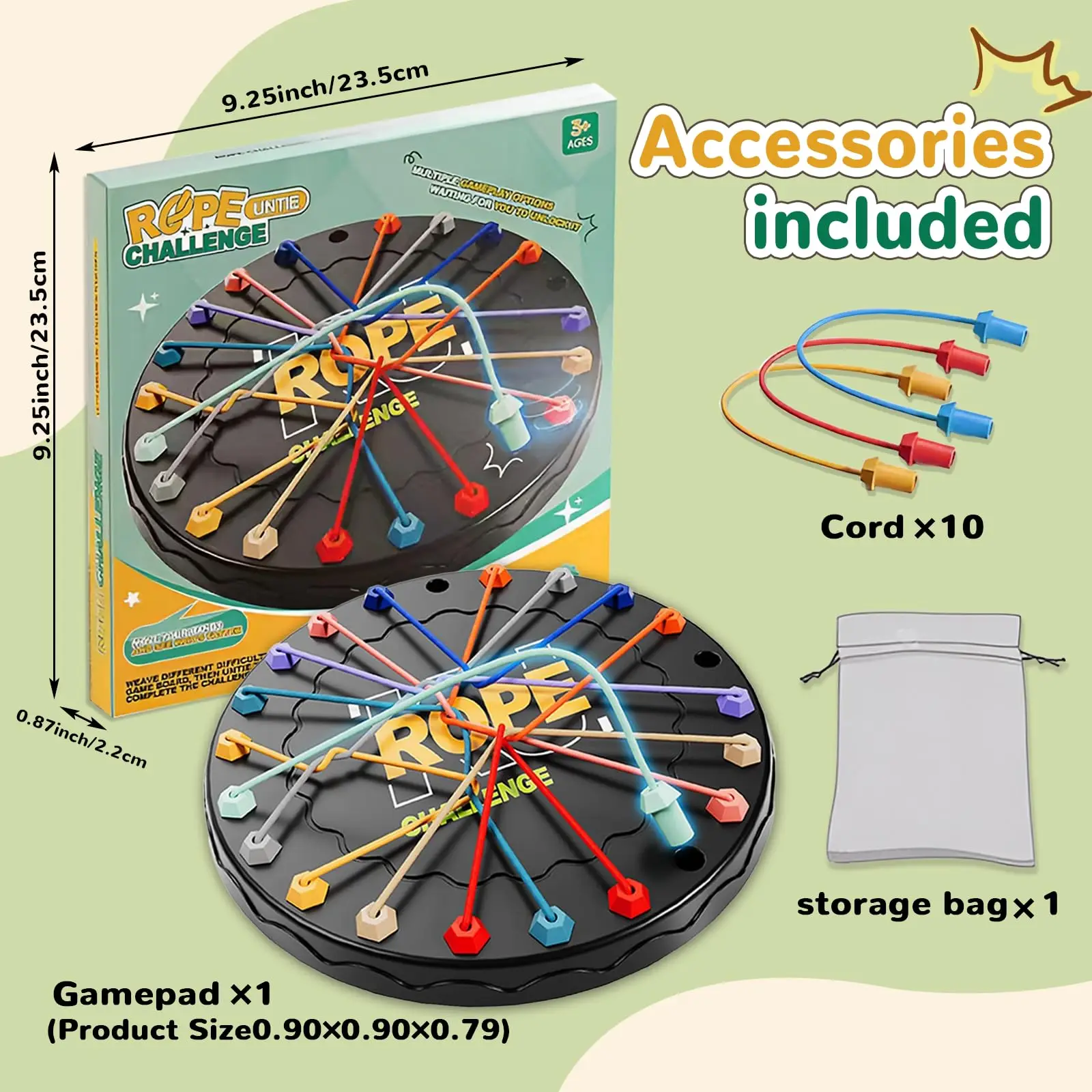 Brain Knots Rope Untangling Stack Puzzle Board Game for Autism ADHD Kids & Adult, Antistress Fidget Toy Family Travel Party Gift