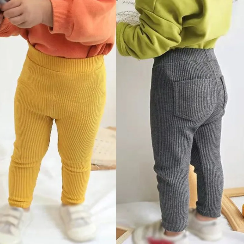 Spring Autumn Baby Pants Newborn Girls Leggings Soild Color Cotton Pants Kids Children Leggings 0-6 Years 2024