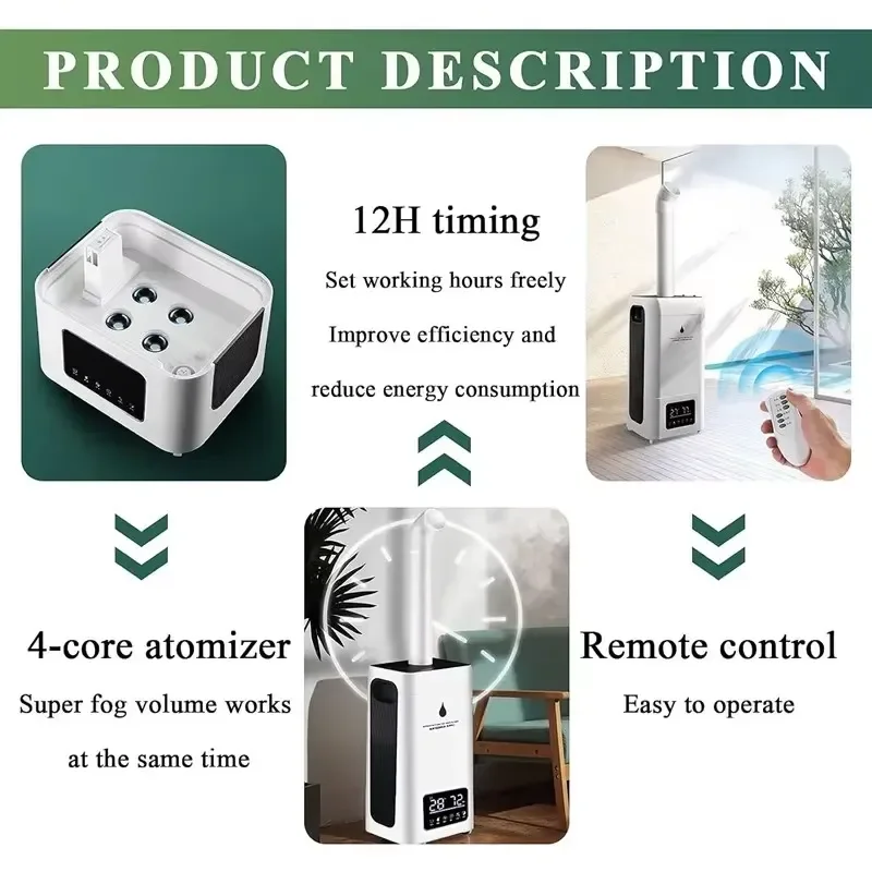 2026for 23.8L Industrial Ultrasonic Humidifier 110V-240V Large Capacity Vegetable Fresh Keeping Sprayer Commercial Flavoring