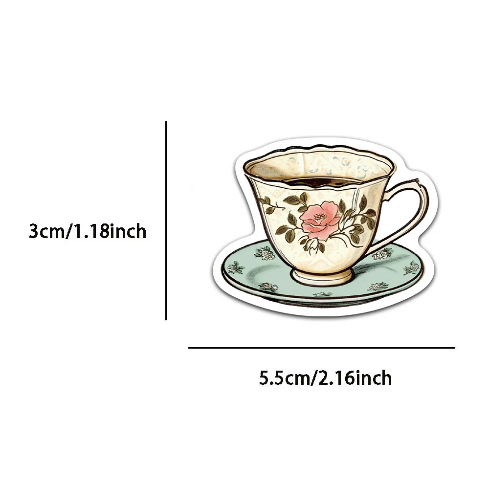50/100PCS Coffee Machines Coffee Beans Graffiti Stickers Coffee Shop Vups Plates Phone Cases Desktop Guitar Decorations