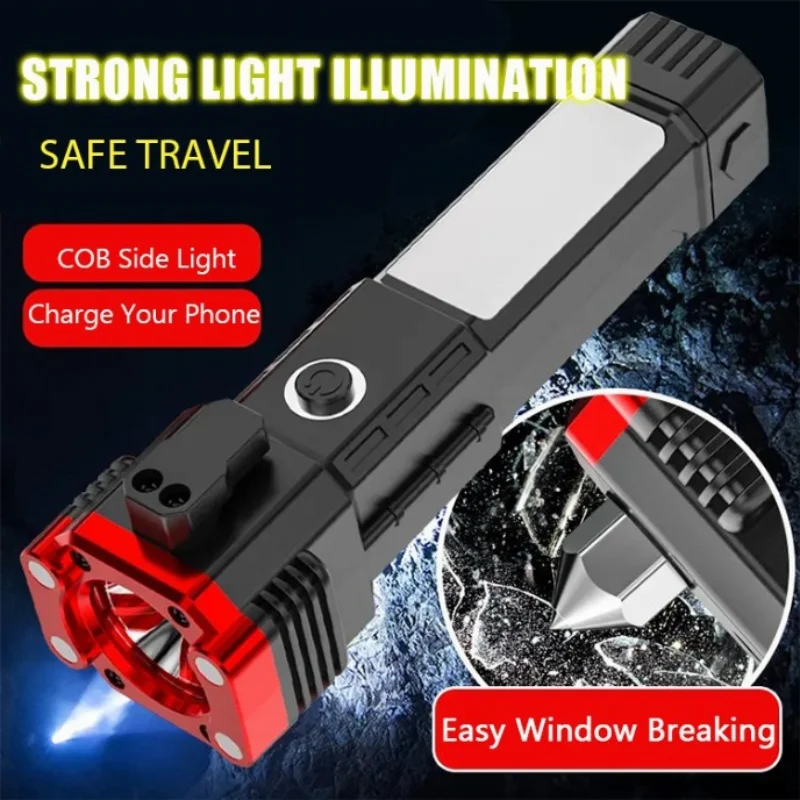 Multi-Function Safety Hammer Flashlight Outdoor self-defense flashlight Super Bright Adventure Lighting