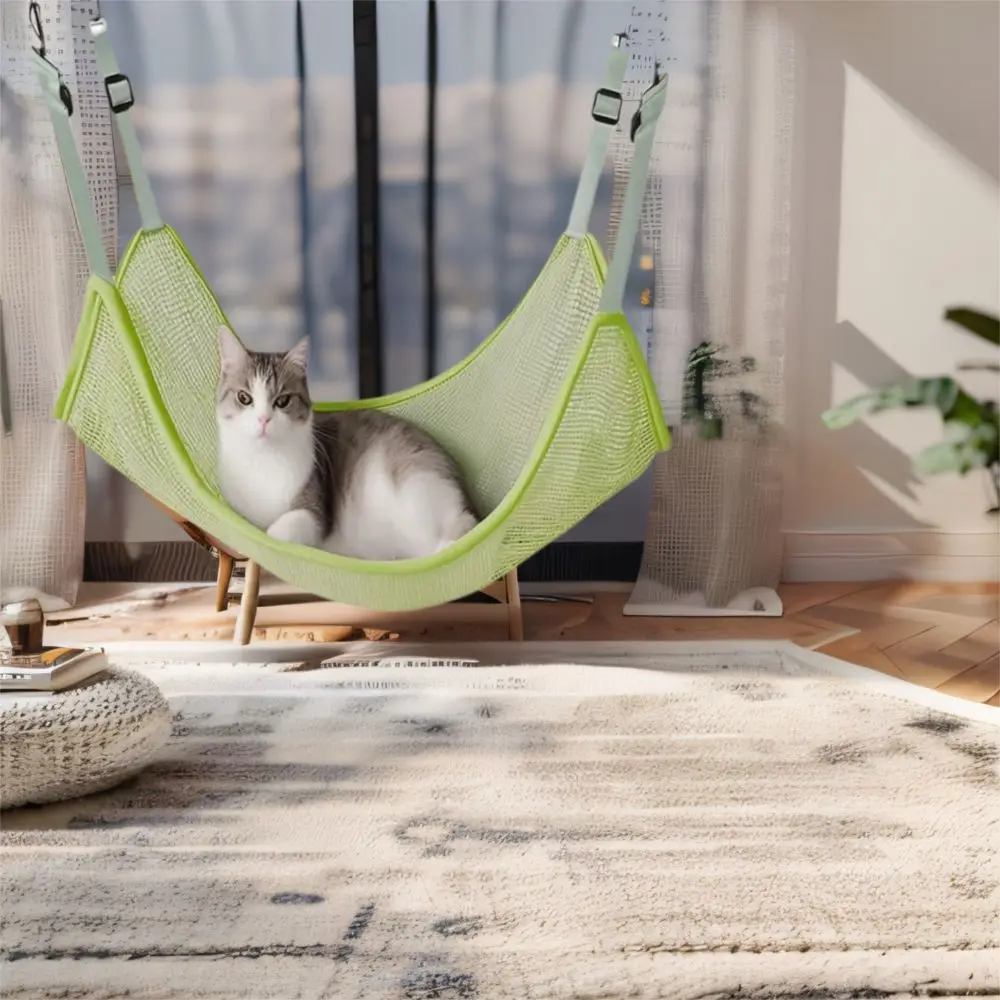 

Pet House Breathable Cat Hanging Hammock Durable with Adjustable Straps Cats Mesh Hammock Soft Cats Hanging Sleeping Bed Indoor