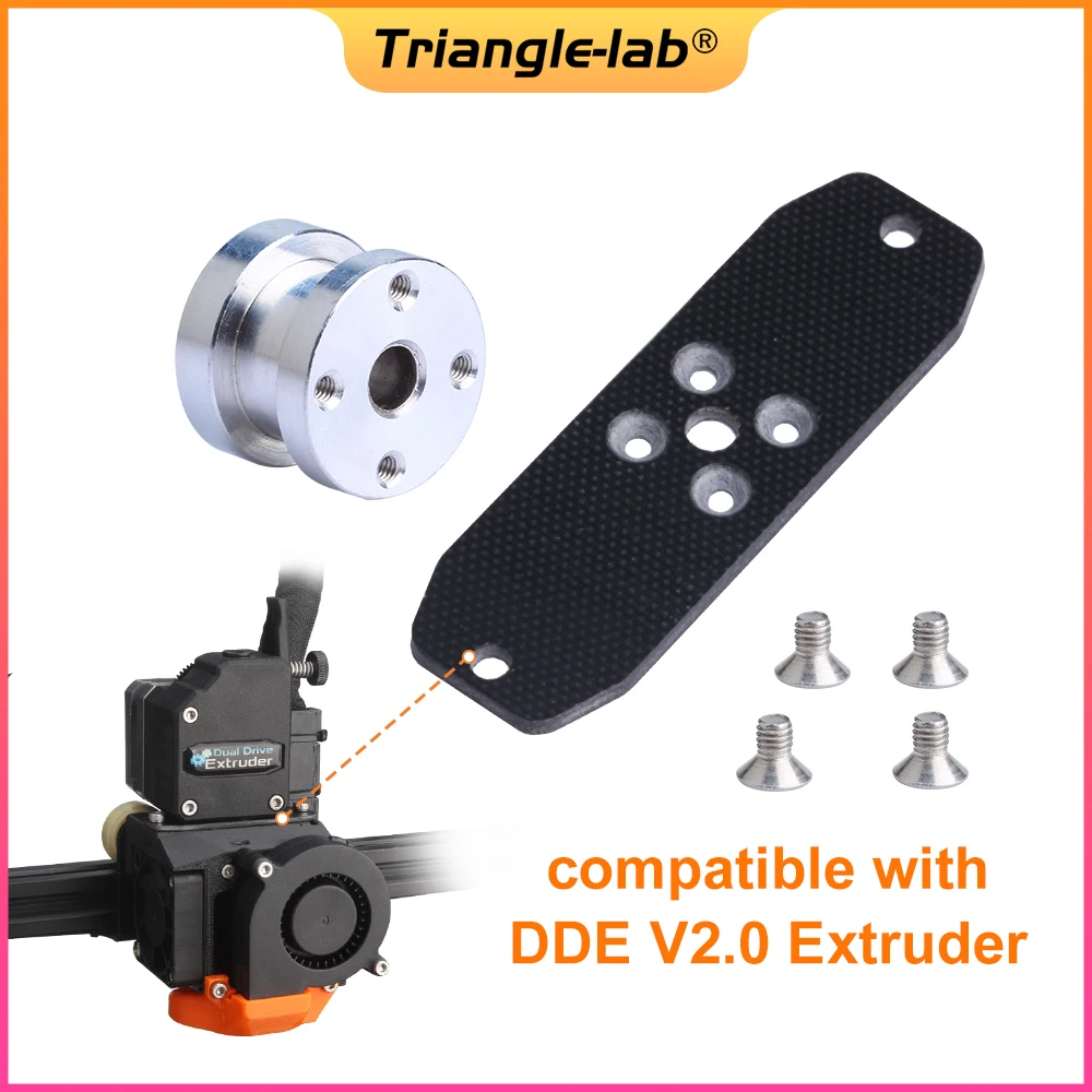 C Trianglelab DDB Extruder Adapter and Mounting Flange for DDB Extruder DDE V2.0 Aluminium Alloy 3D Priter