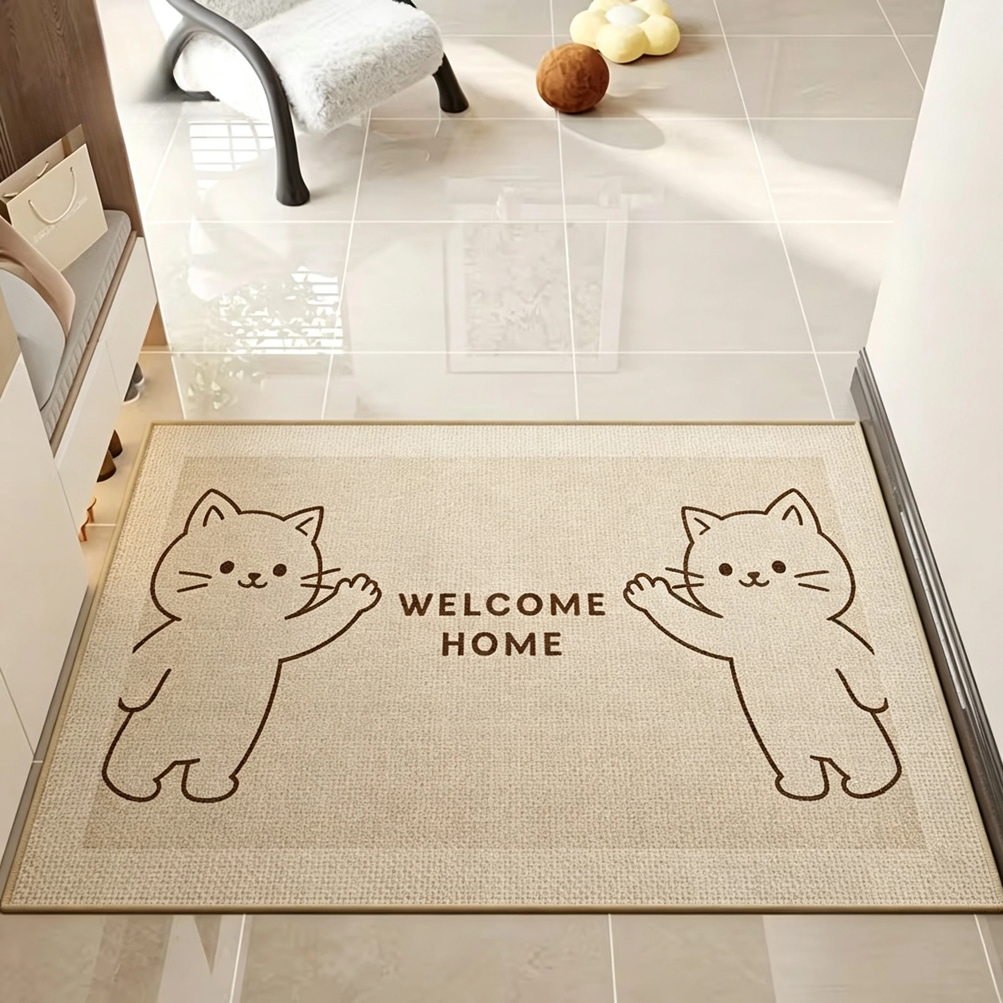1pc Cartoon Style Household Floor Mat, Absorbent And Non-Slip Door Mat, Dust And Kitchen Mat, Suitable for Home Decoration Mats in Doorways, Corridors, Entrances, Kitchens, Laundry Rooms, Etc